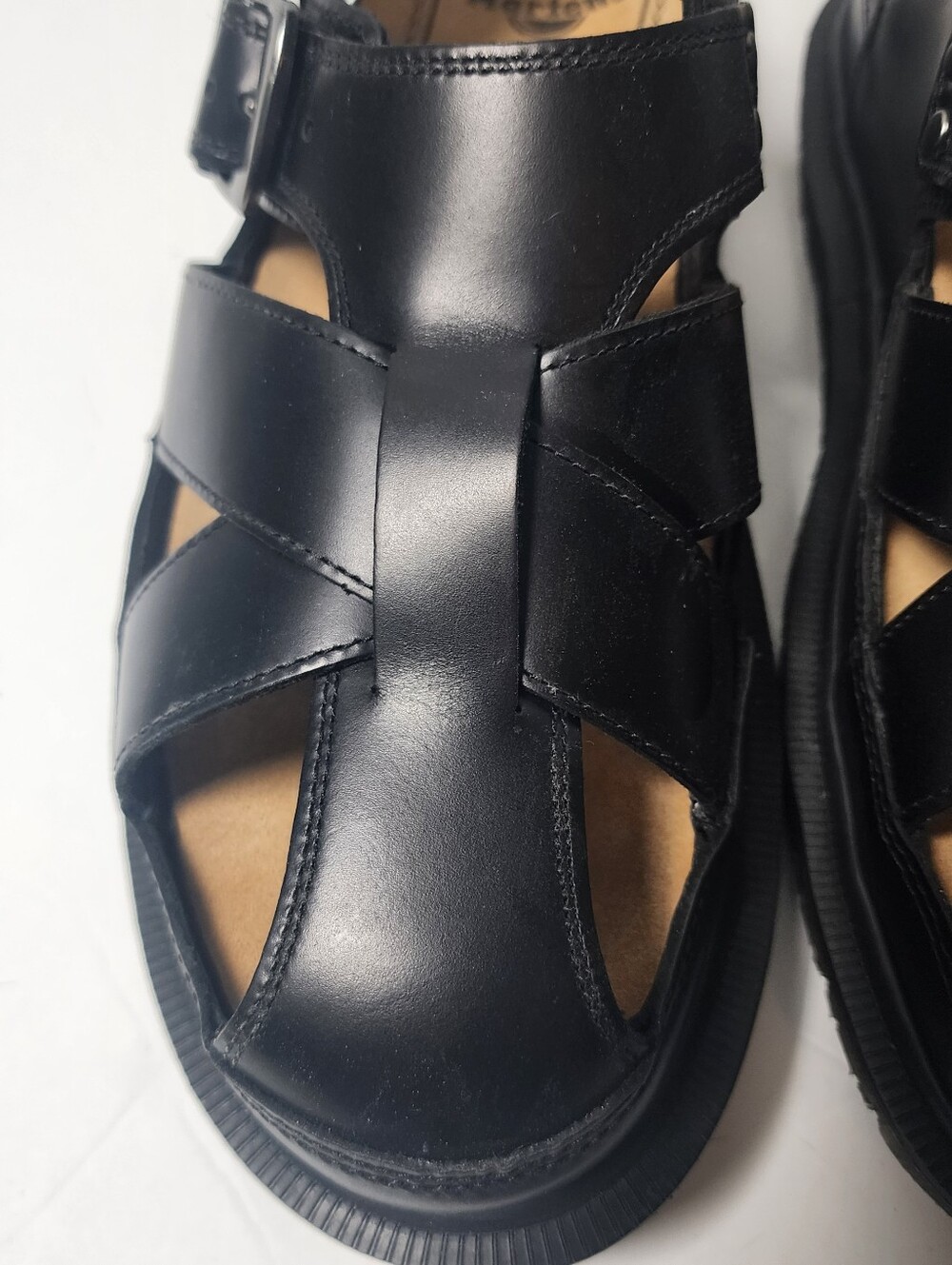 Dr Martens Archive Fisherman Womens Black Leather Dual Buckle Sandel Size 10 - Picture 4 of 13